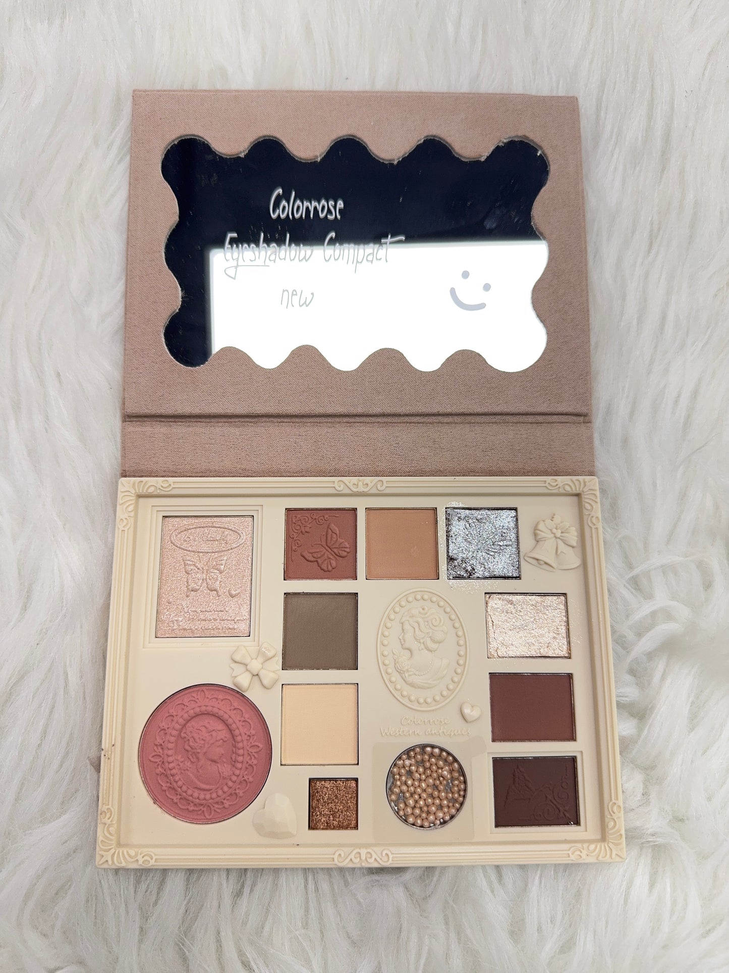 Colorrose Pearl Embossed Western Antique Makeup Palette CR720 Bean Paste 11g