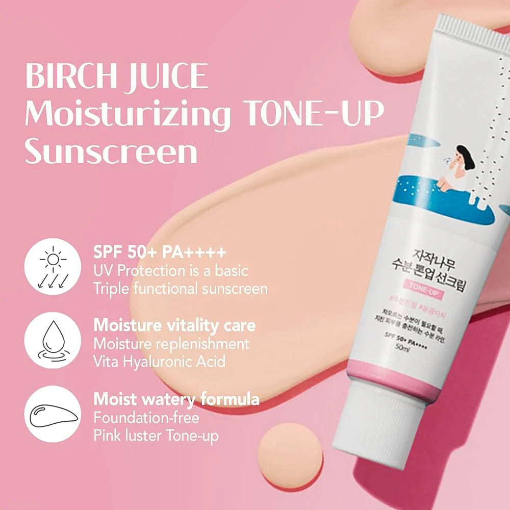Round lab birch juice moisturizing tone-up sunscreen 50ml
