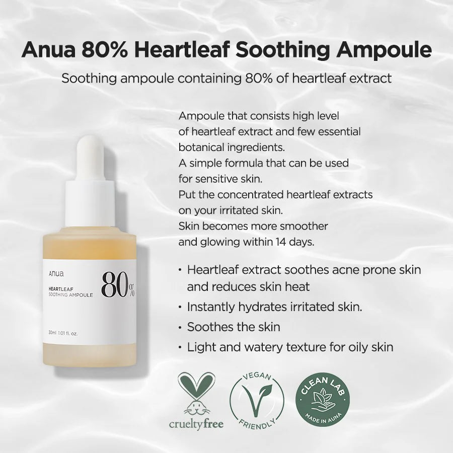 Anua 80% Heartleaf 80 Moisture Soothing Ampoule