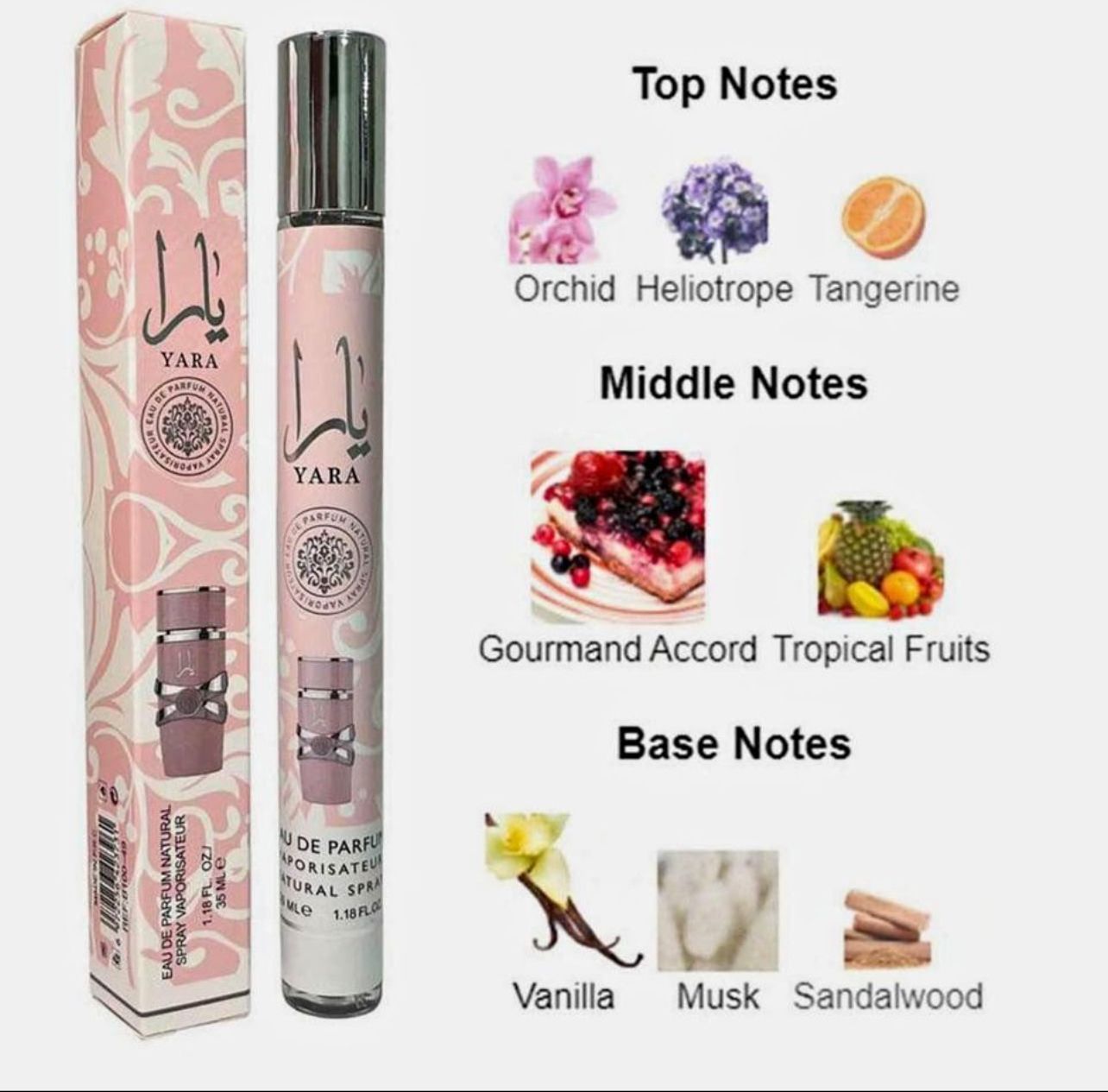 YARA EAU DE PARFUM SPRAY ( Travel Size 35ml)