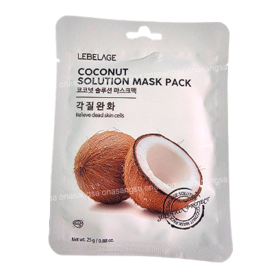 LEBELAGE / FACE MASK. COCONUT SOLUTION MASK PACK.
