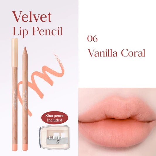 Clio Velvet Lip Pencil Set #Vanilla Coral