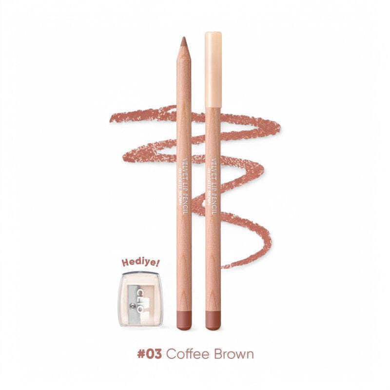 Clio Velvet Lip Pencil Set #3 Coffee Brown
