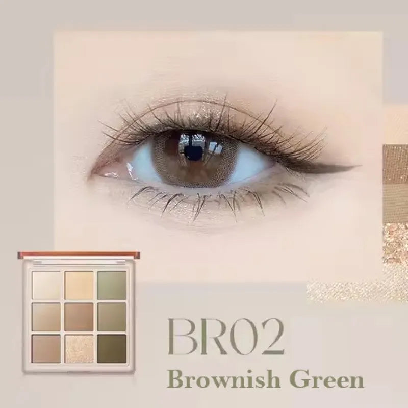 Focallure 9-Color Eyeshadow #BR02 Brownish Green 10g