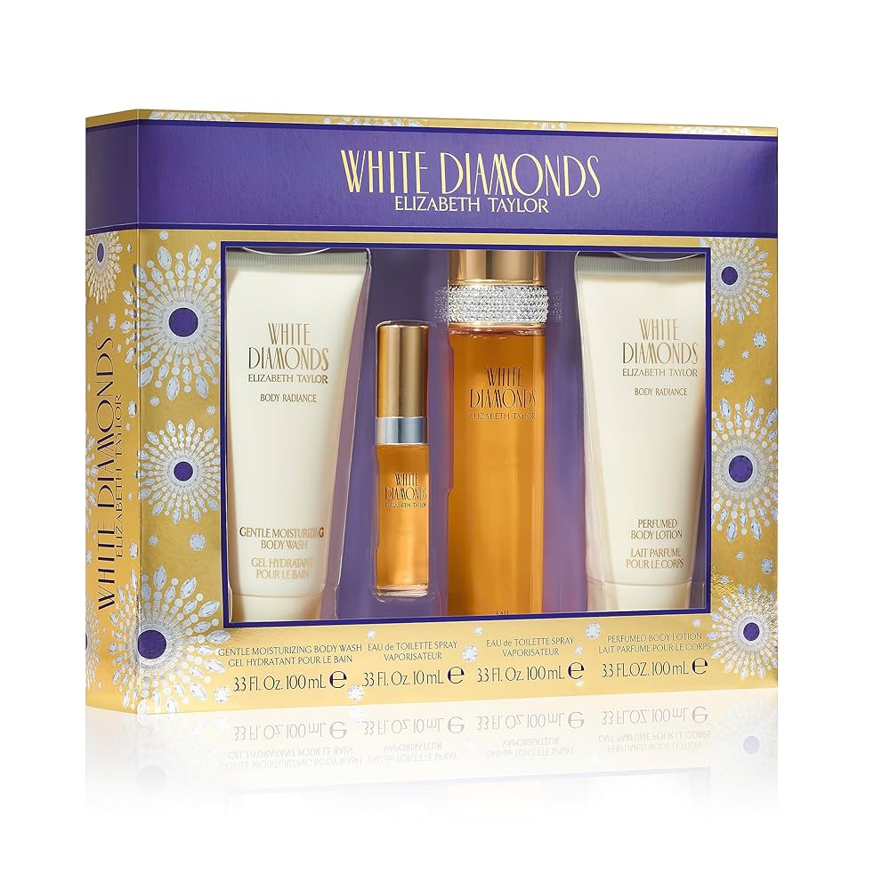 White Diamonds Elizabeth Taylor, 4 Piece, 3.3 FL. OZ 100 ML.