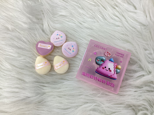 Gecomo Powder Puff Set 5pcs Pink