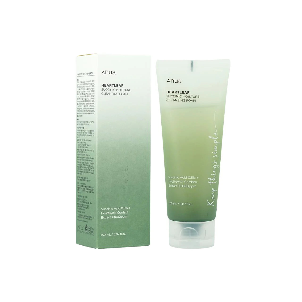 Anua Heartleaf Succinic  Moisture Cleansing Foam