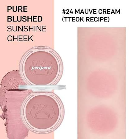Peripera Pure Blushed Sunshine Cheek Tteok Recipe Collection #24 Mauve Cream