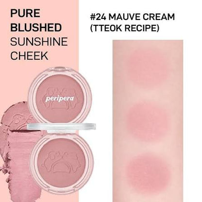Peripera Pure Blushed Sunshine Cheek Tteok Recipe Collection #24 Mauve Cream