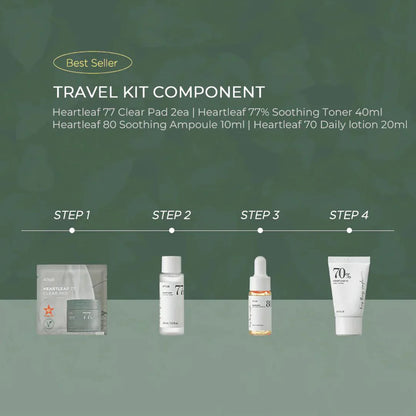 Anua Heartleaf Soothing Trial Kit 4-Step Perfect Daily Routine