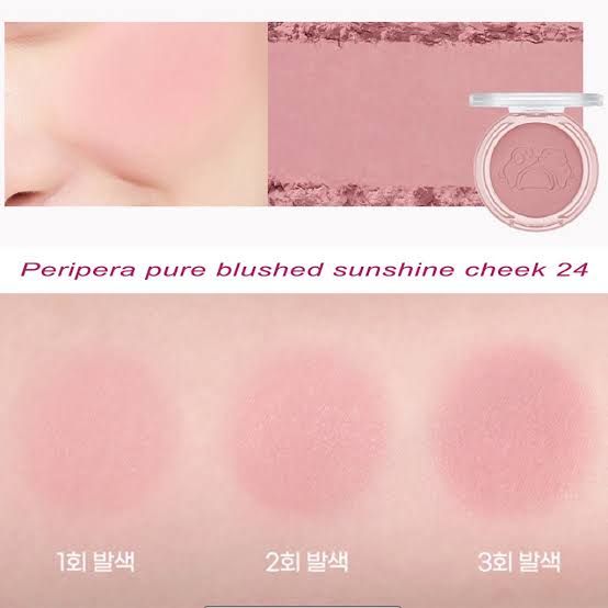 Peripera Pure Blushed Sunshine Cheek Tteok Recipe Collection #24 Mauve Cream