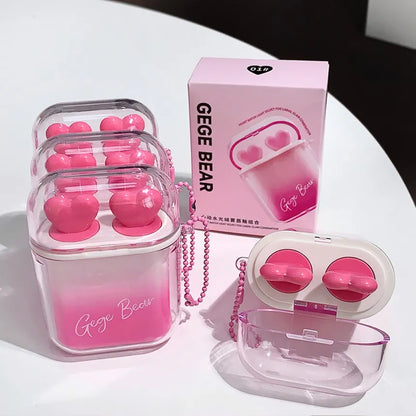 Gege Bear Heart Water Light Velvet Fog Labial Glair Combination #4