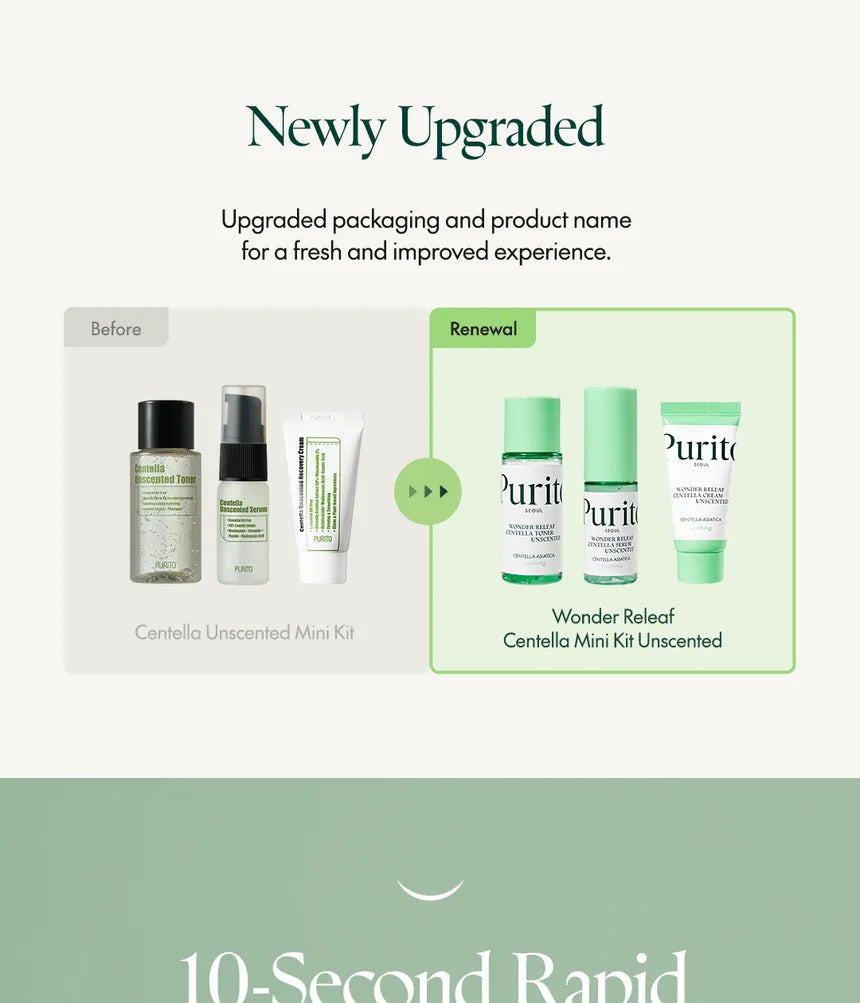 Purito Seoul Wonder Releaf Centella Mini Kit Unscented 2026 version 3 pieces