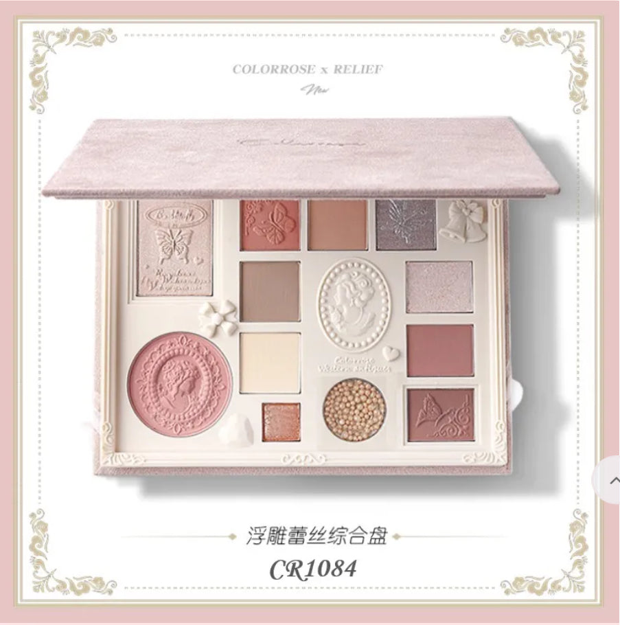 Colorrose Pearl Embossed Western Antique Makeup Palette CR720 Bean Paste 11g