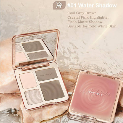 Judydoll 2 in 1 highlighter contour palette #01 waves 9g