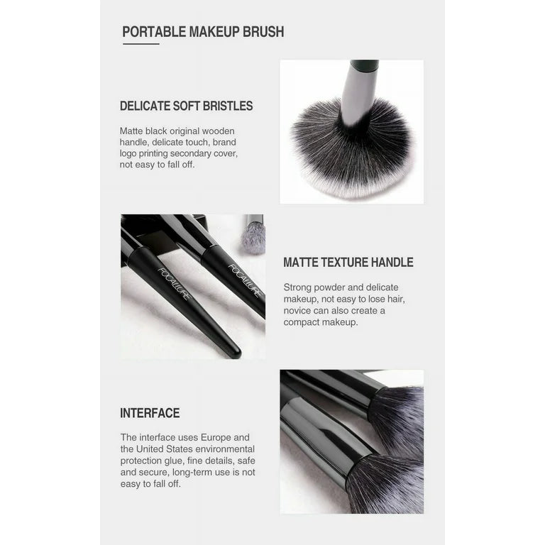 6 Pcs Makeup Brush Set by Focallure