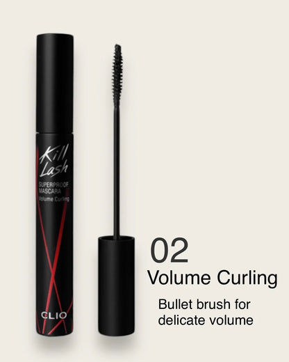 Clio Kill lash Superproof Mascara, 02 Volume Curling