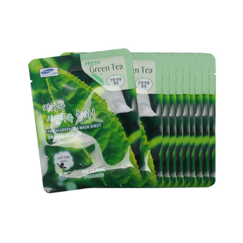 3W Clinic Fresh Green Tea Mask Sheet (10 pack)