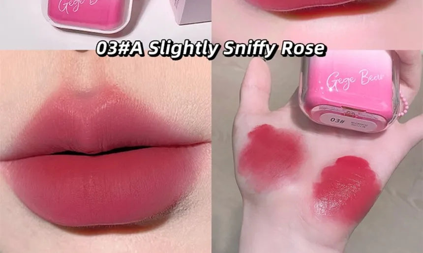 Gege Bear Heart Water Light Velvet Fog Labial Glair Combination #3