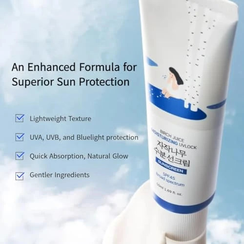 Round Lab Birch Juice Moisturizing UVlock Sunscreen SPF45 Broad Spectrum
