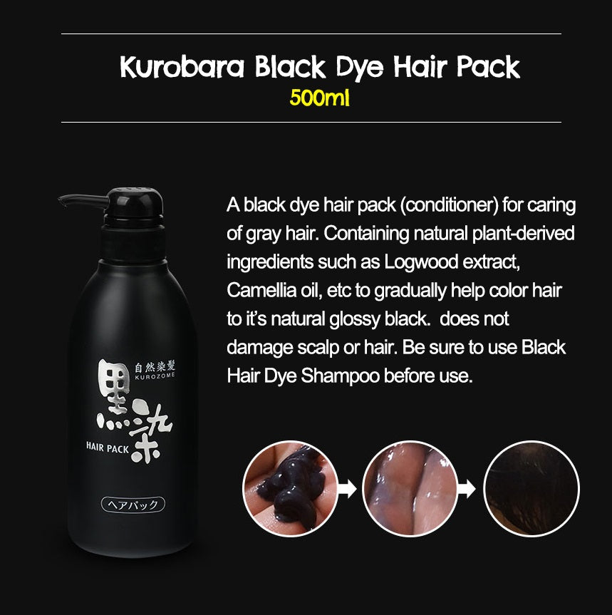 Kurobara Kurozome Black Dye Shampoo 500ml