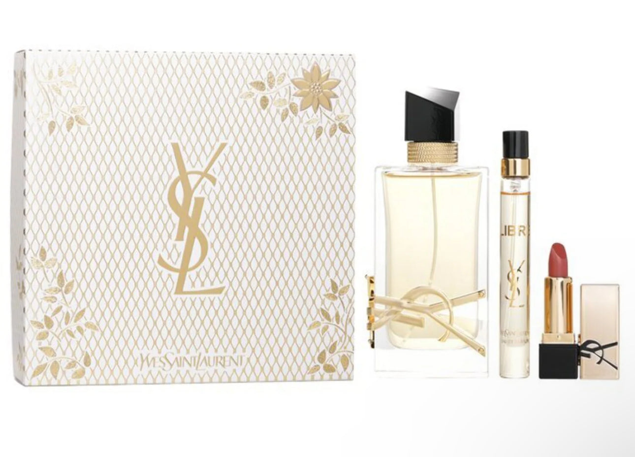 Yves Saint Laurent Libre Eau De Parfum Deluxe Gift Set: Libre Eau De Parfum Spray 90ml + Libre Eau De Parfum Spray 10ml + Lipstick 1.3g 3pcs