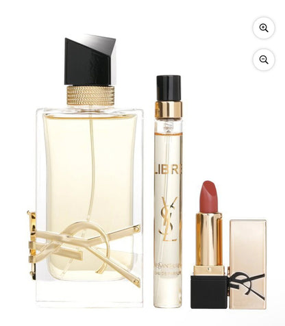 Yves Saint Laurent Libre Eau De Parfum Deluxe Gift Set: Libre Eau De Parfum Spray 90ml + Libre Eau De Parfum Spray 10ml + Lipstick 1.3g 3pcs