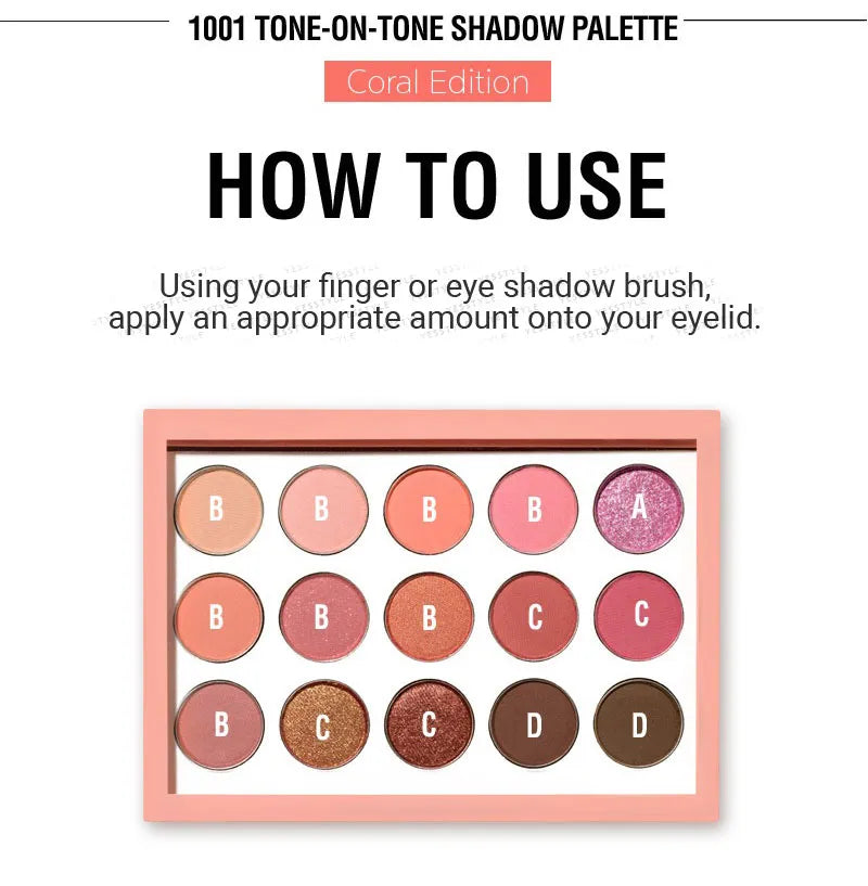 MQNY 1001 tone on tone shadow palette (Coral edition)