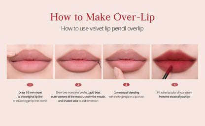 Clio Velvet Lip Pencil Set #3 Coffee Brown
