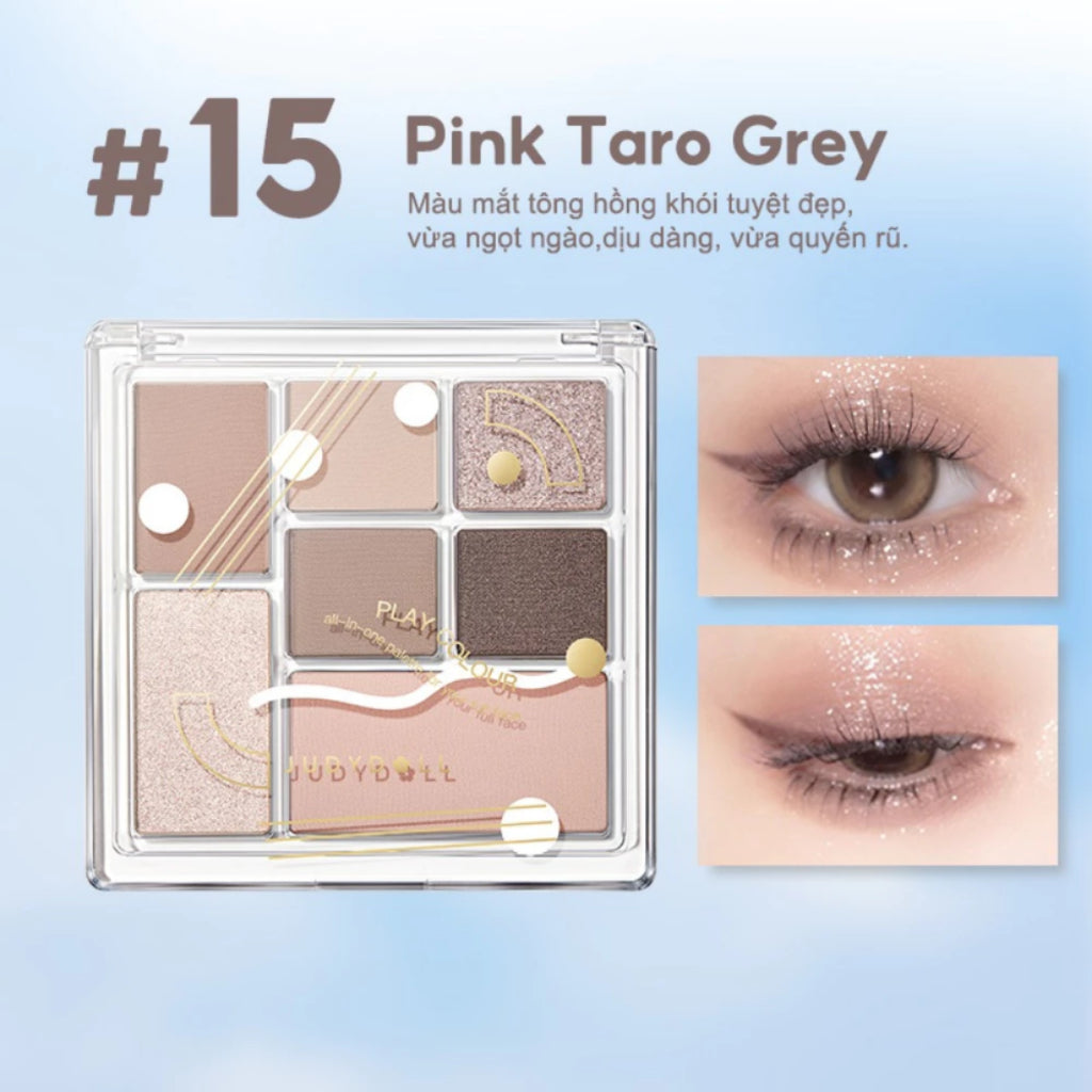 Judydoll 7 colors Palette # 15 Pink Taro Grey Brown