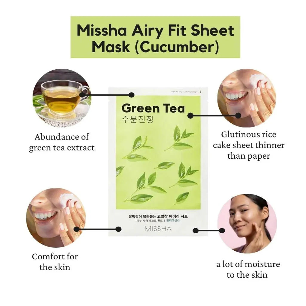Missha Airy Fit Sheet Mask Green Tea