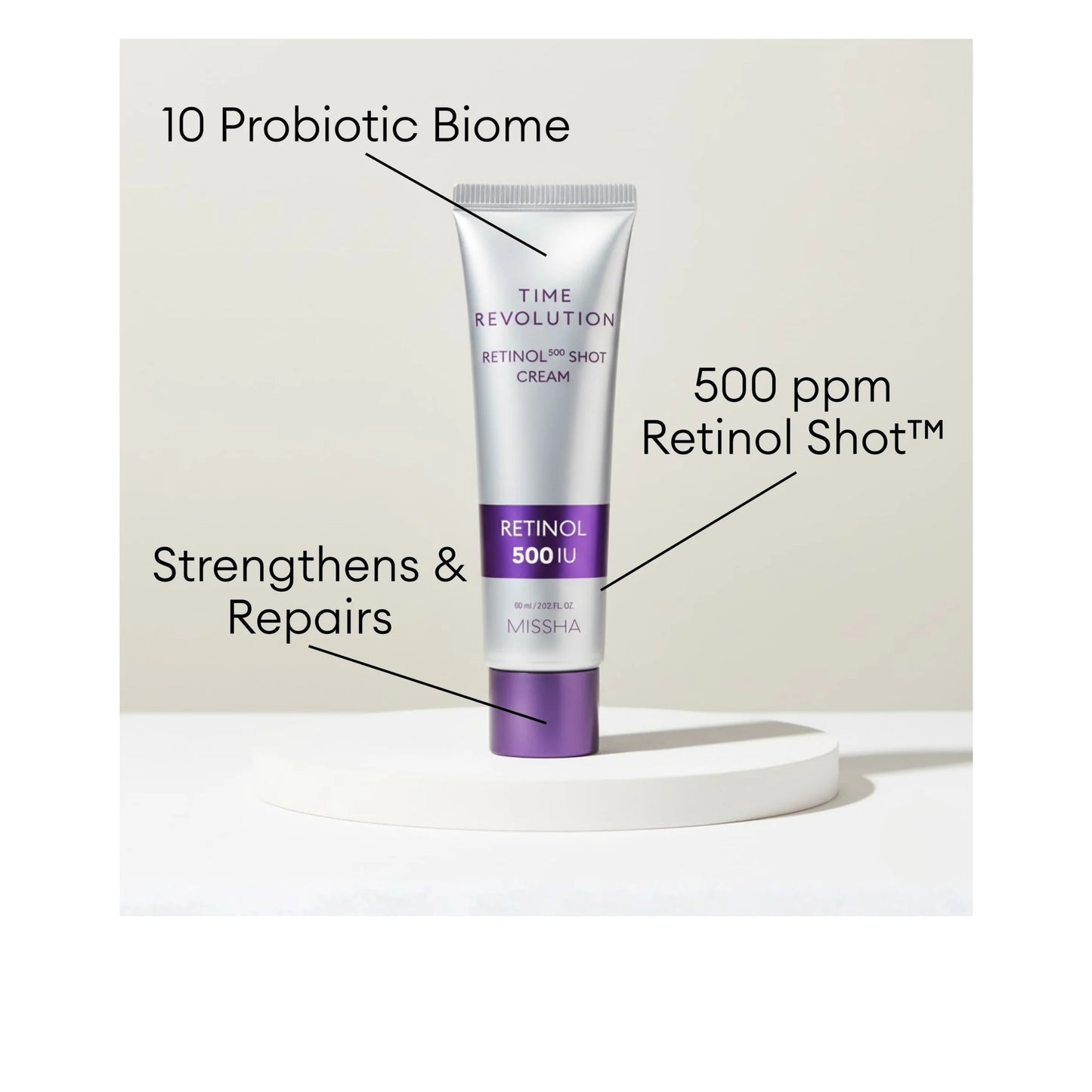 Missha Time Revolution Retinol 500 Shor Cream 60ml
