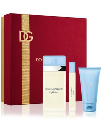 Dolce & Gabbana Light Blue 3 Pcs Set For Women: 3.3 Eau De Toilette Spray + 1.7 Body Cream + .33 Eau De Toilette