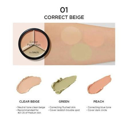 The saem Cover perfection triple concealer 01 correct up beige