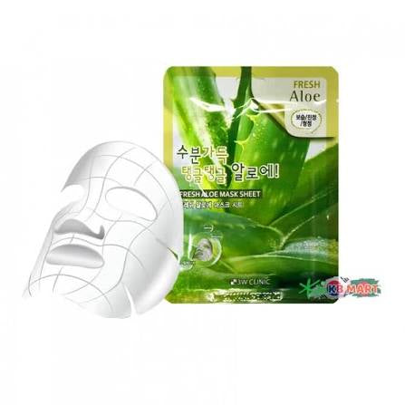 3W Clinic Fresh Aloe Mask Sheet (10 pack)