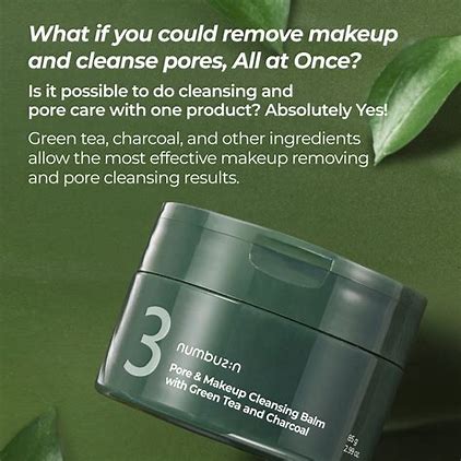 Numbuz:n No. 3 Pore & Makeup Cleansing Balm With Green Tea And Charcoal