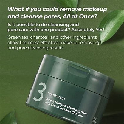 Numbuz:n No. 3 Pore & Makeup Cleansing Balm With Green Tea And Charcoal